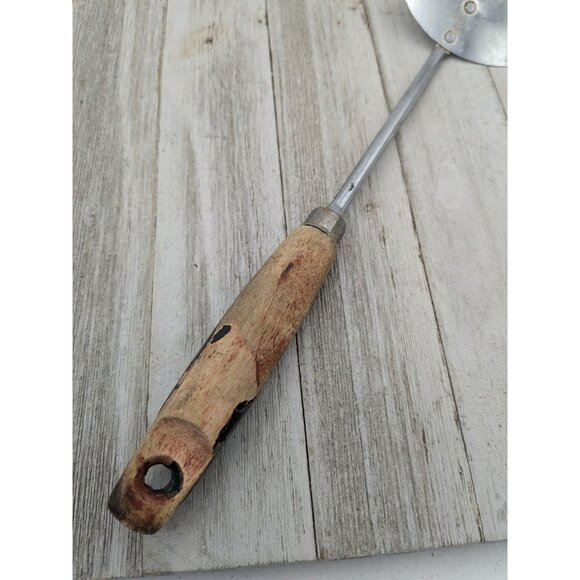 Vintage Ekco #1 Chromium Spatula Slotted 12" Black Wood Handle - Picture 3 of 9